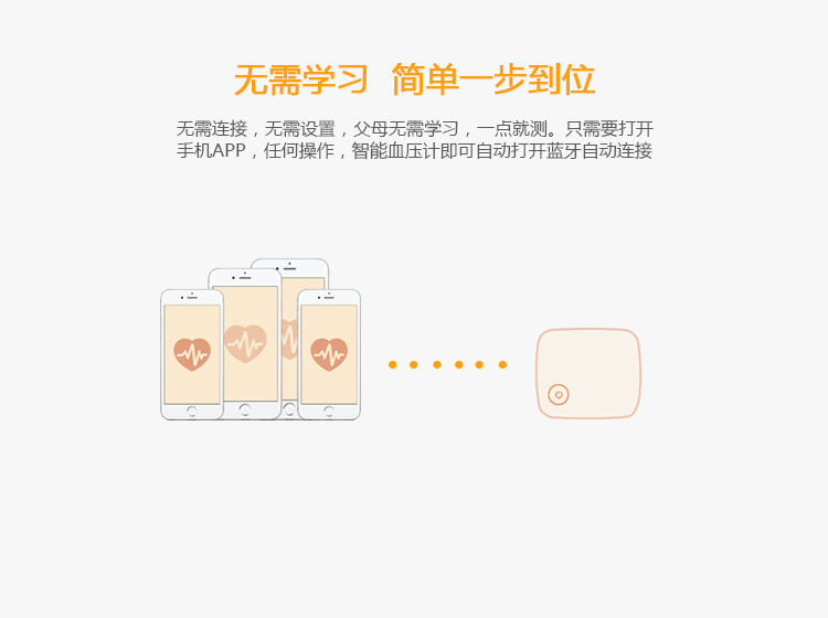 智能血壓計功能-無(wú)需學(xué)習，簡(jiǎn)單一步到位